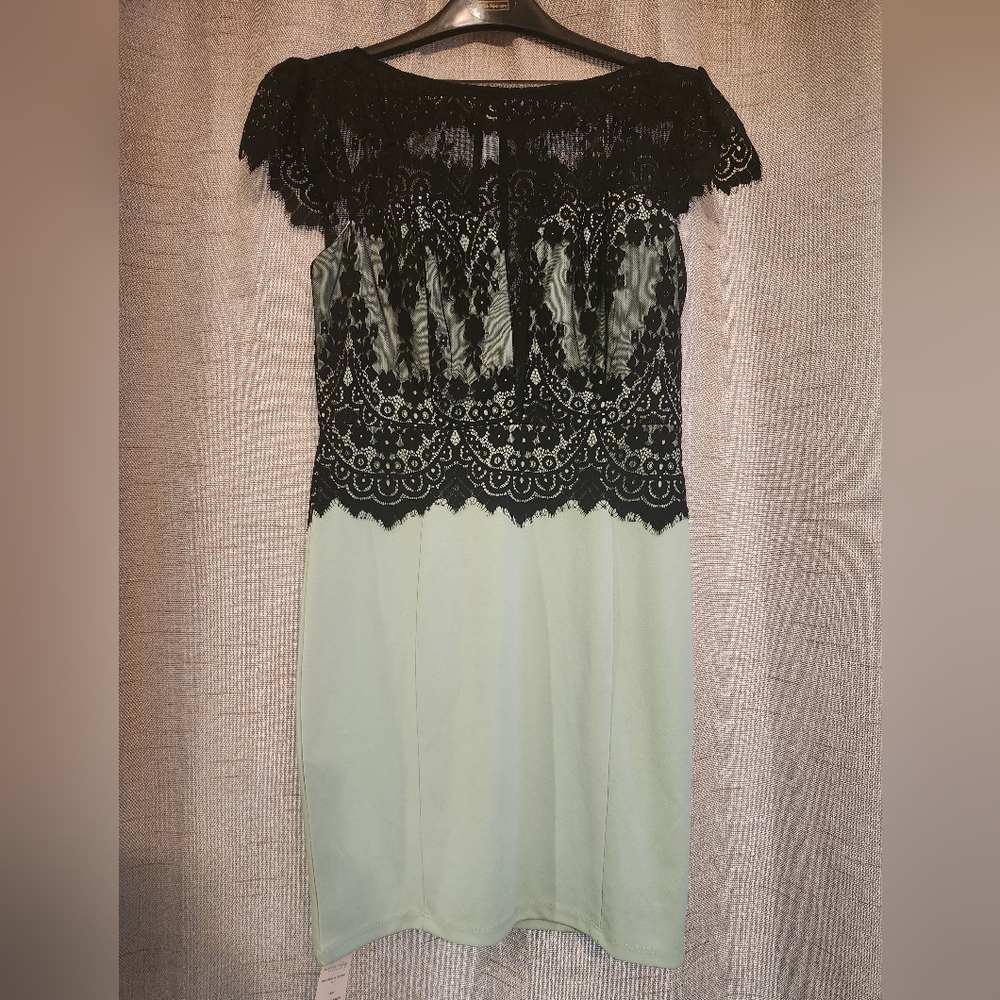 Mint green and black Cocktail Dress - NIKIBIKI